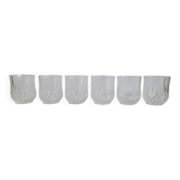 Set of 6 chiseled crystal water or whiskey glasses