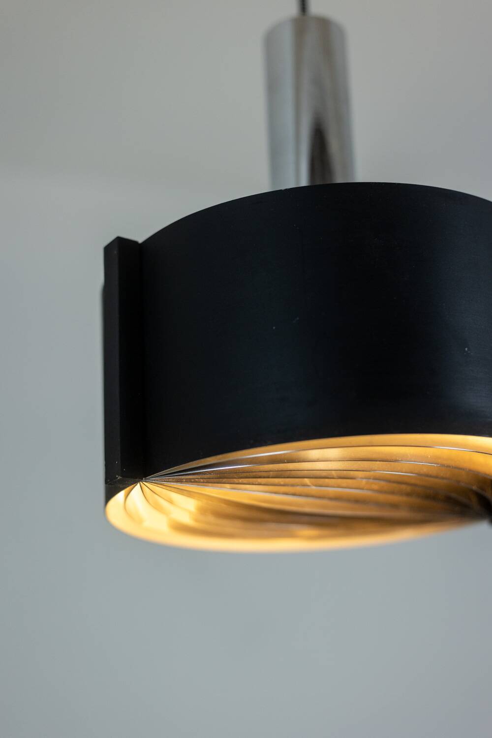 Black lacquered and chrome metal suspension. 1960s.