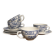 4 tasses à café Gien Oiseau Bleu