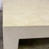 Large square inlay travertin coffee table