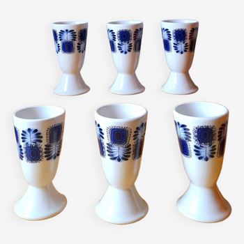 Set of 6 70s porcelain mazagran