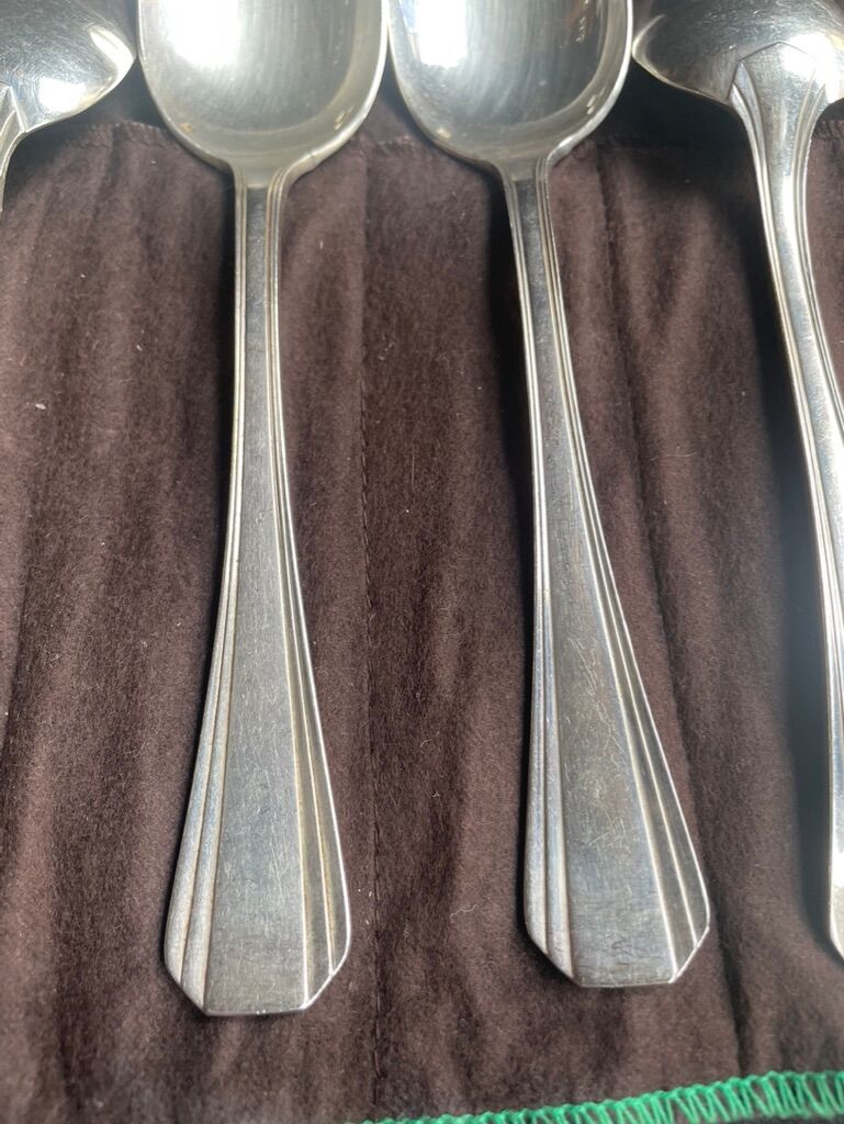 12 tablespoons Christofle model Boreal – Silver metal – Art Deco