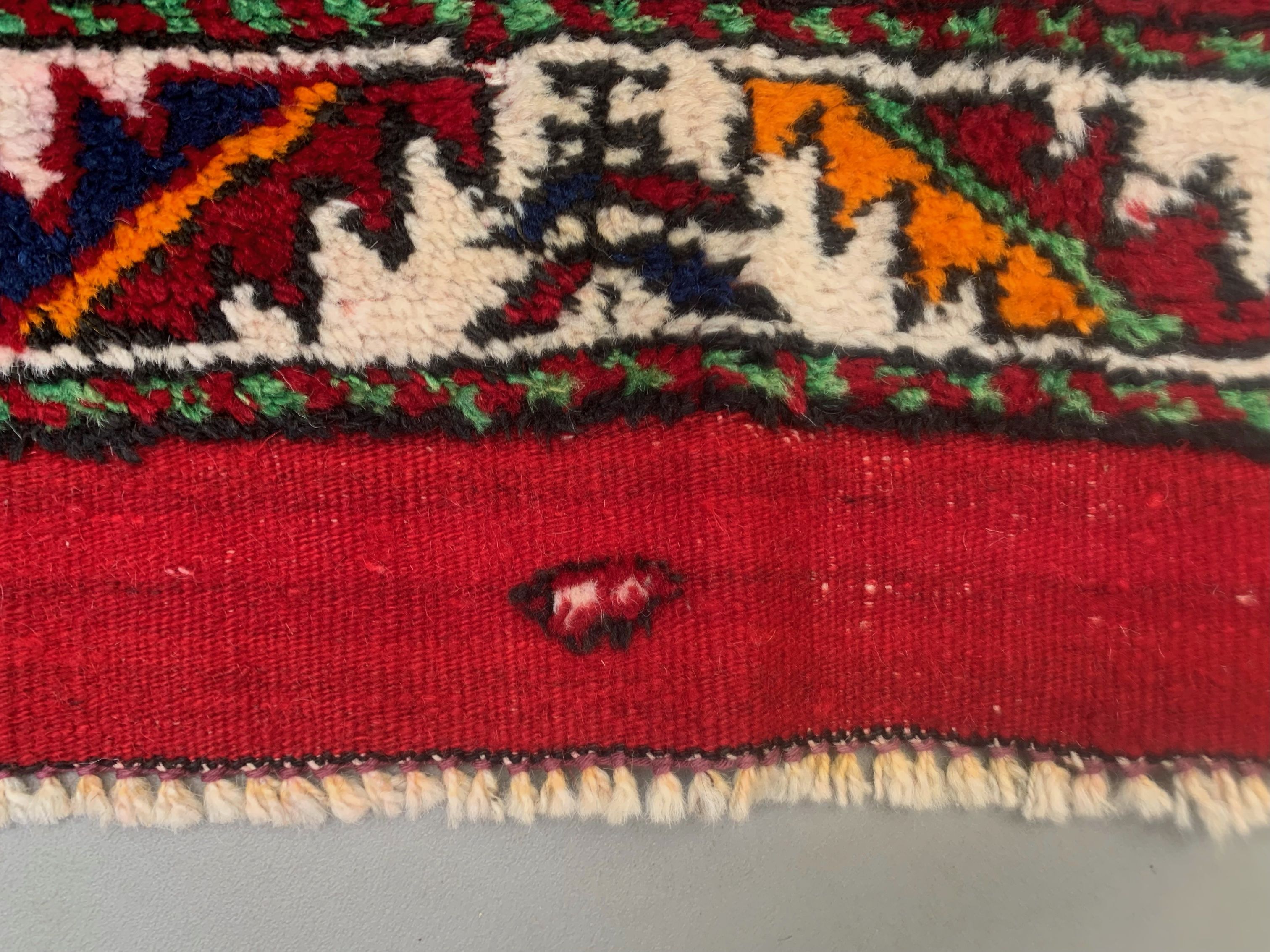 Vintage western Turkish rug oriental 120x80 cm tribal carpet, red