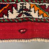 Vintage western Turkish rug oriental 120x80 cm tribal carpet, red