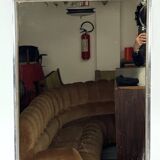 Italian vintage Romeo Rega chrome and brass mirror from 70s