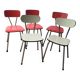5 Red and Pale Green Formica Chairs – Vintage Retro