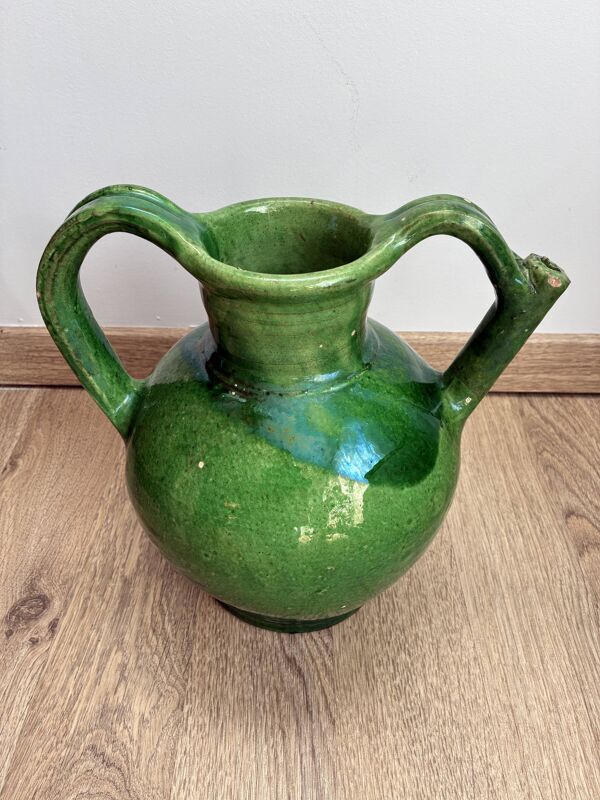 Pichet ou Cruche à Eau Ancien en Terre Cuite Vernissée (Orjol)
