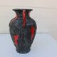 vase 1970 deux anses orange et noir