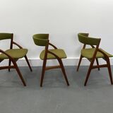 Scandinavian teak  chairs, set of 3, 1970 s