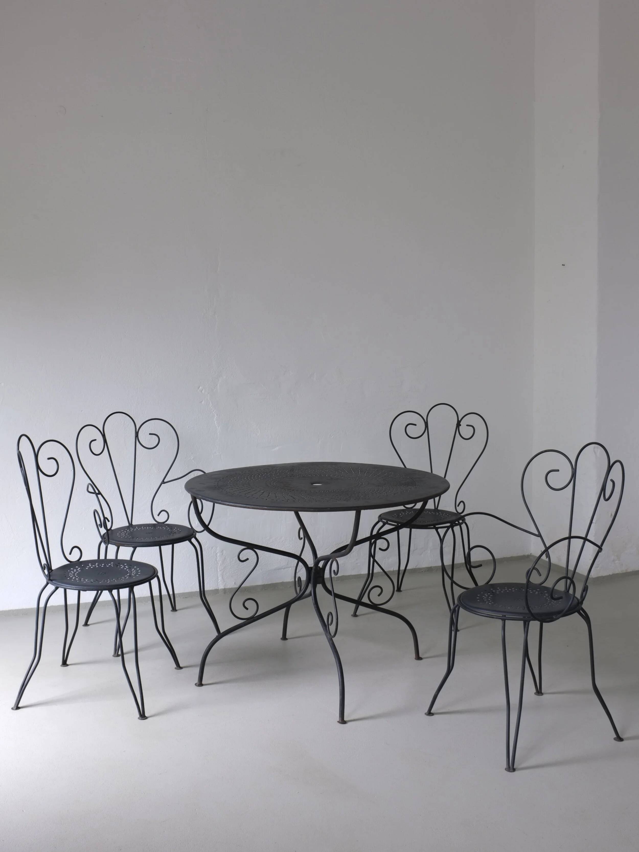 Wrought iron garden dining set | 1950s | France