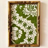 Golden wooden frame with domino paper Antoinette Poisson 96C "Oratorio"