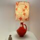 Small accent lamp by Bay Keramik – cordless with Japanese lotus fabric.