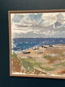 Large Original Swedish Oil on Canvas – “Strand, Öland” by Ingvar Hällgren