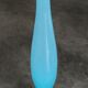 Vase soliflore in opaline turquoise blue color and white foot 24 cm