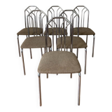 6 chrome metal chairs