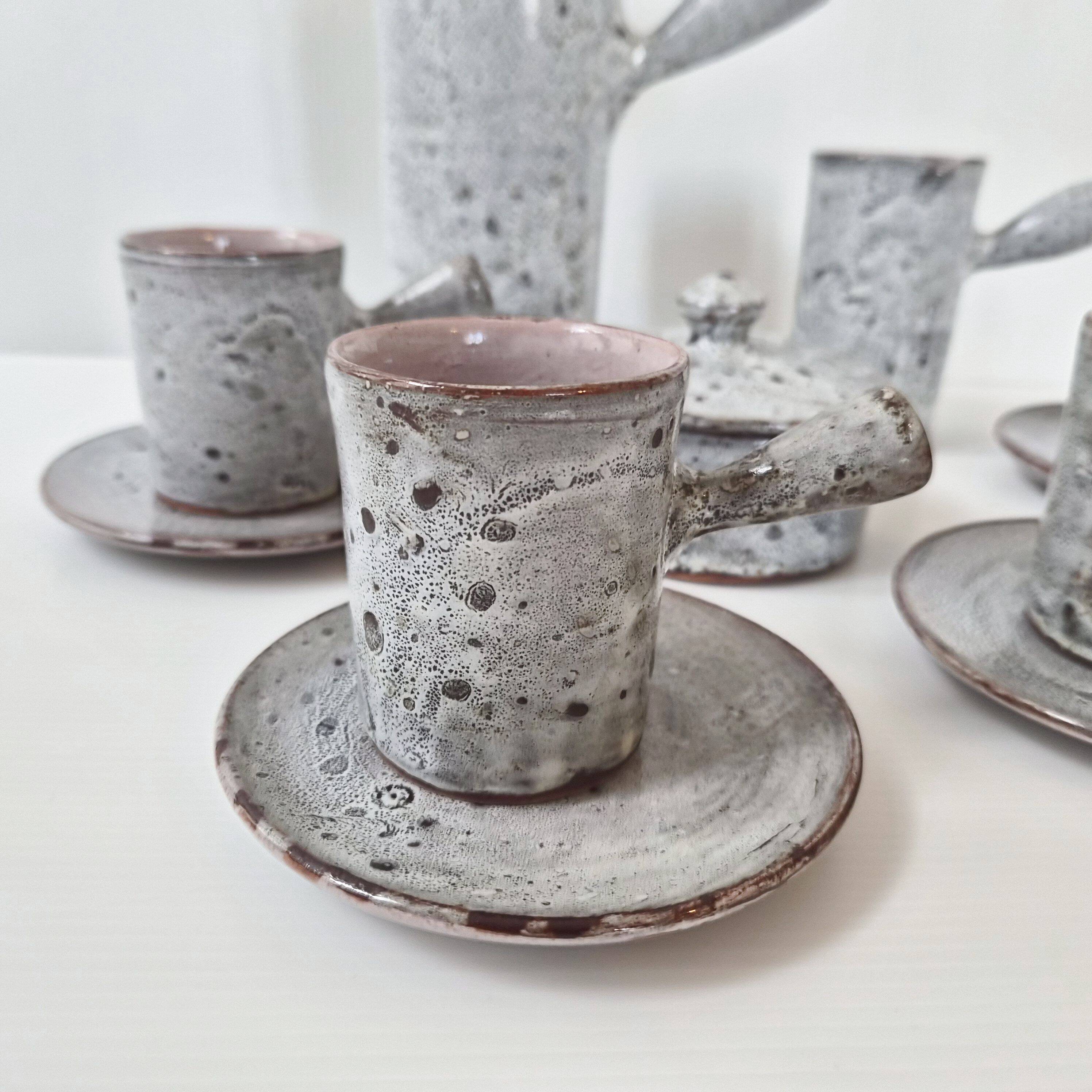 Vintage 1960s stoneware coffee set