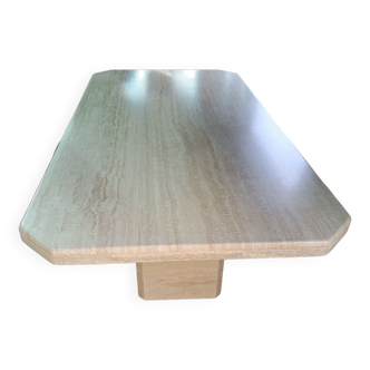 Travertine dining table.