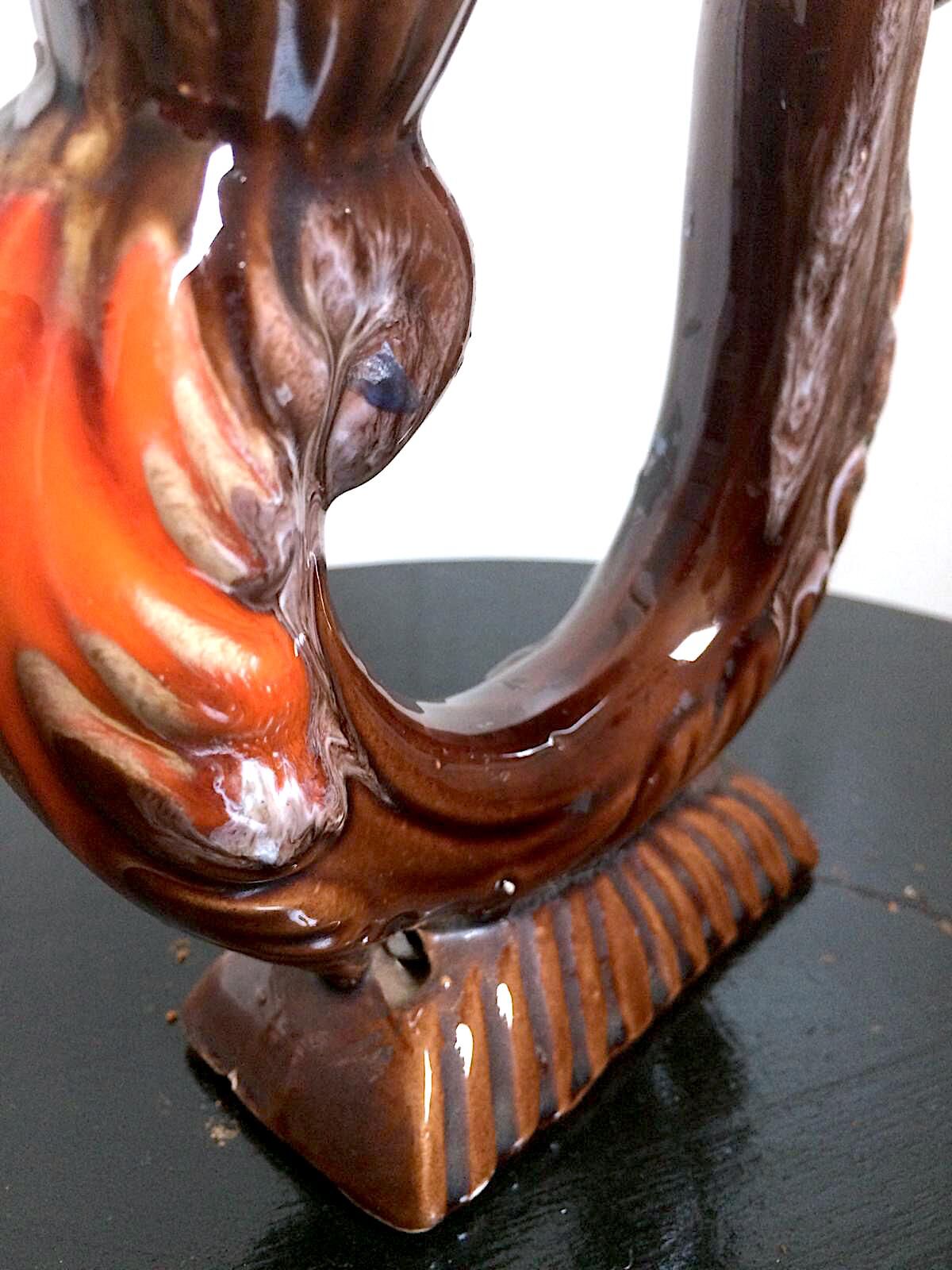 Signed ceramic Vallauris bougeoir