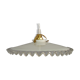 Flat white opaline hanging with transparent toothed collar