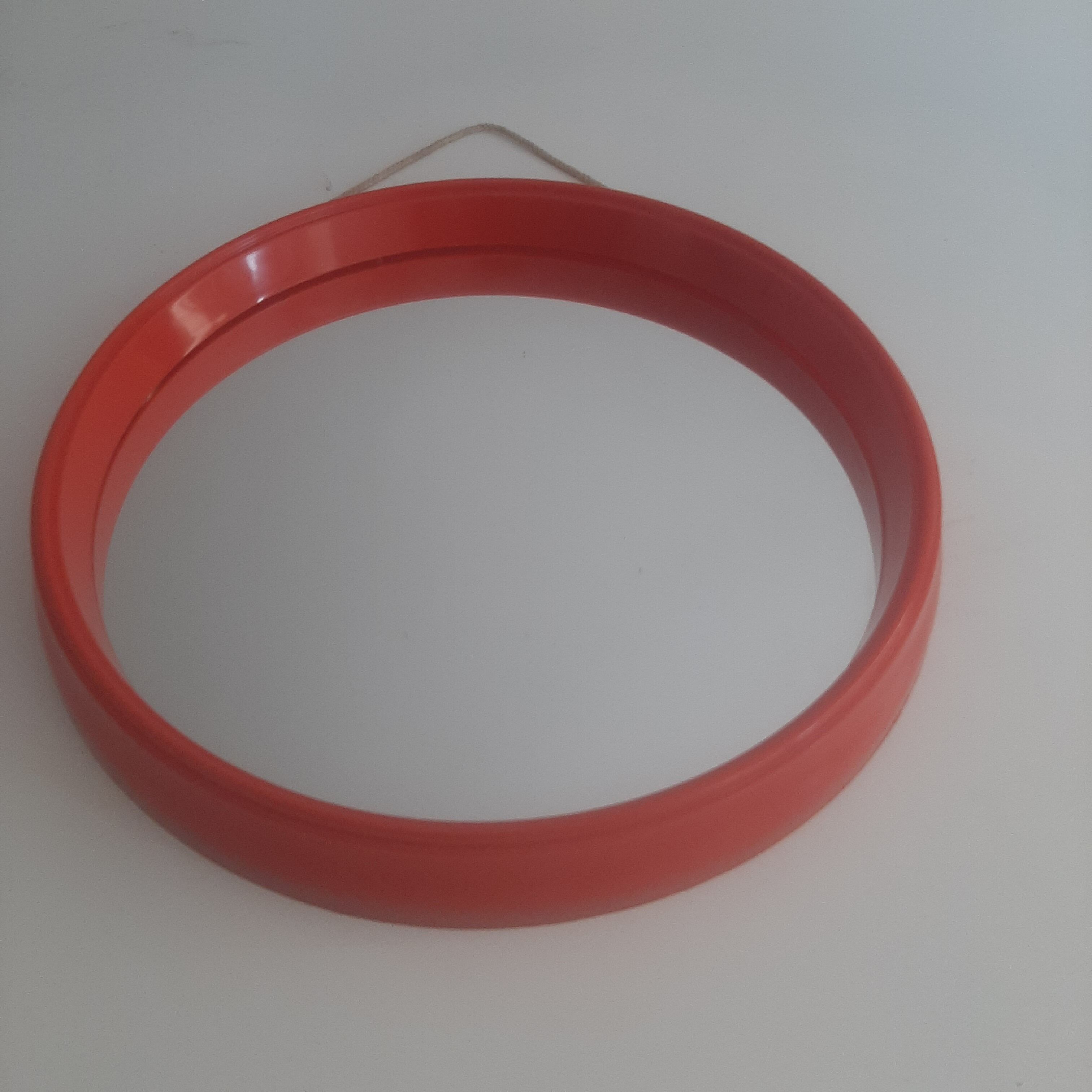 Vintage round mirror orange 60s 70s