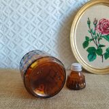 Amber Glass Carafe with Vintage Stopper