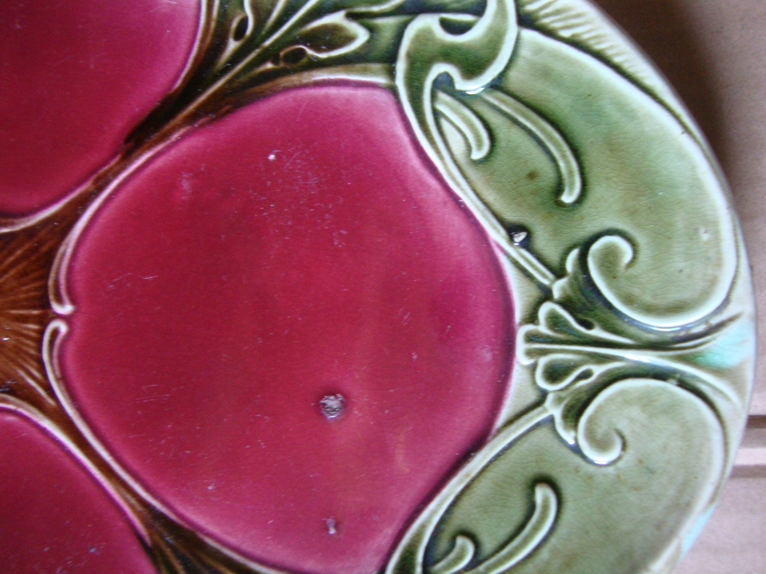Plat A Tarte Dessous De Plat Vintage Céramique Barbotine Citron 23 cm