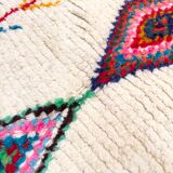 Moroccan Berber rug Azilal, ecru with colorful patterns, 2.10x1.54m