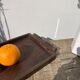 Rectangular art deco turned wood tray