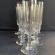 8 Champagne flutes – light cut crystal