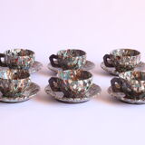 Neriage mosaic tea set by Jean Gerbino, Vallauris.