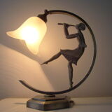 Lampe art déco, danseuse a la flute