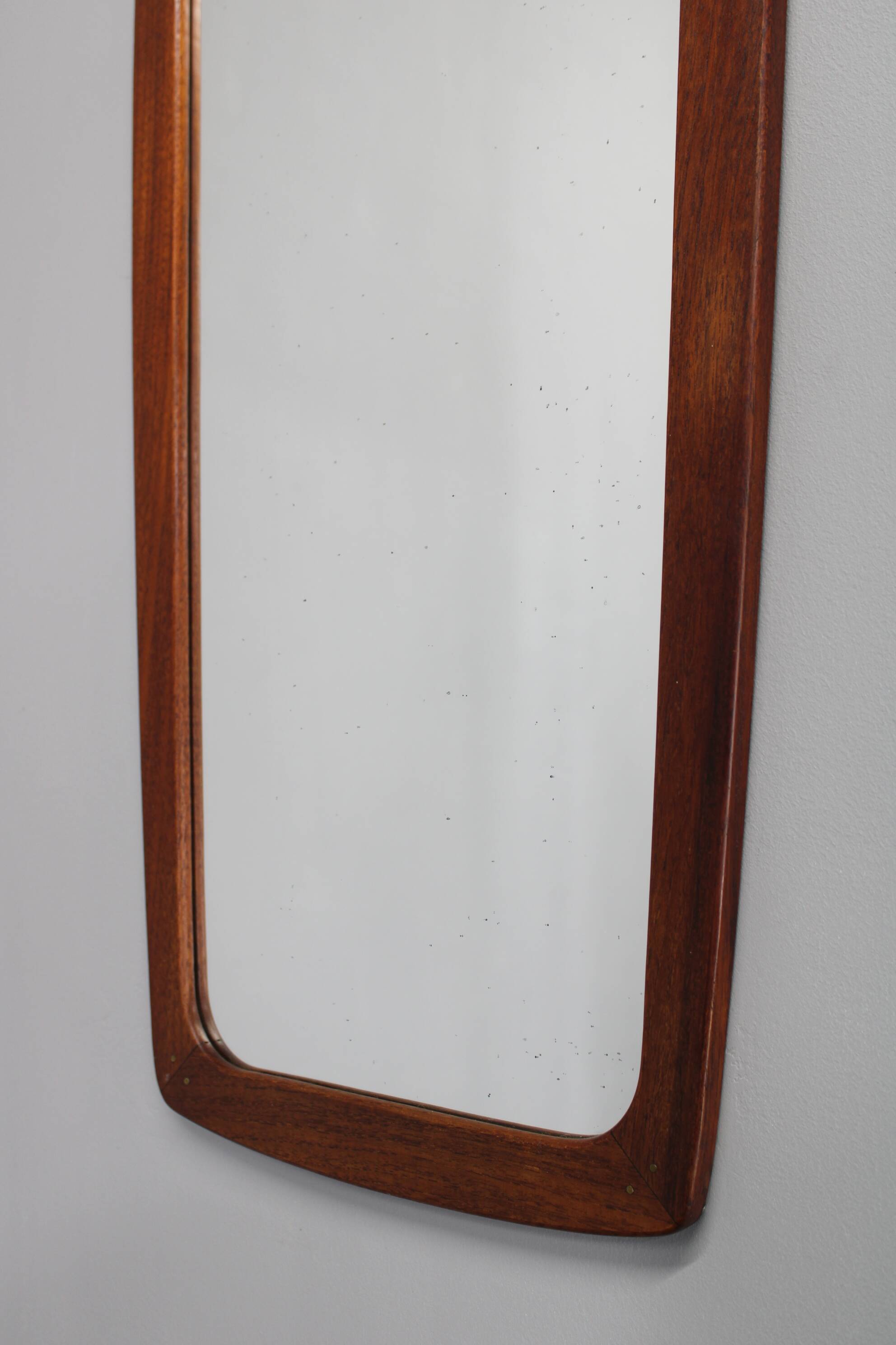 1960s Danish solid teak mirror by Johansens Spejle Kobenhavn