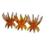 Friedel Lotus Lucite candle holders Germany 1960 x3