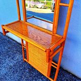 Vintage rattan entrance hall wardrobe