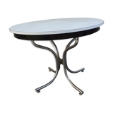 Round formica table with vintage year extension 60 70
