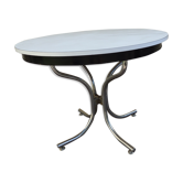Table en formica ronde avec rallonge vintage années 60 70