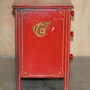 Hand-painted Victorian pine commode featuring a horse and jockey.