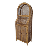 Italian bamboo and rattan credenza or bookcase, 1970s