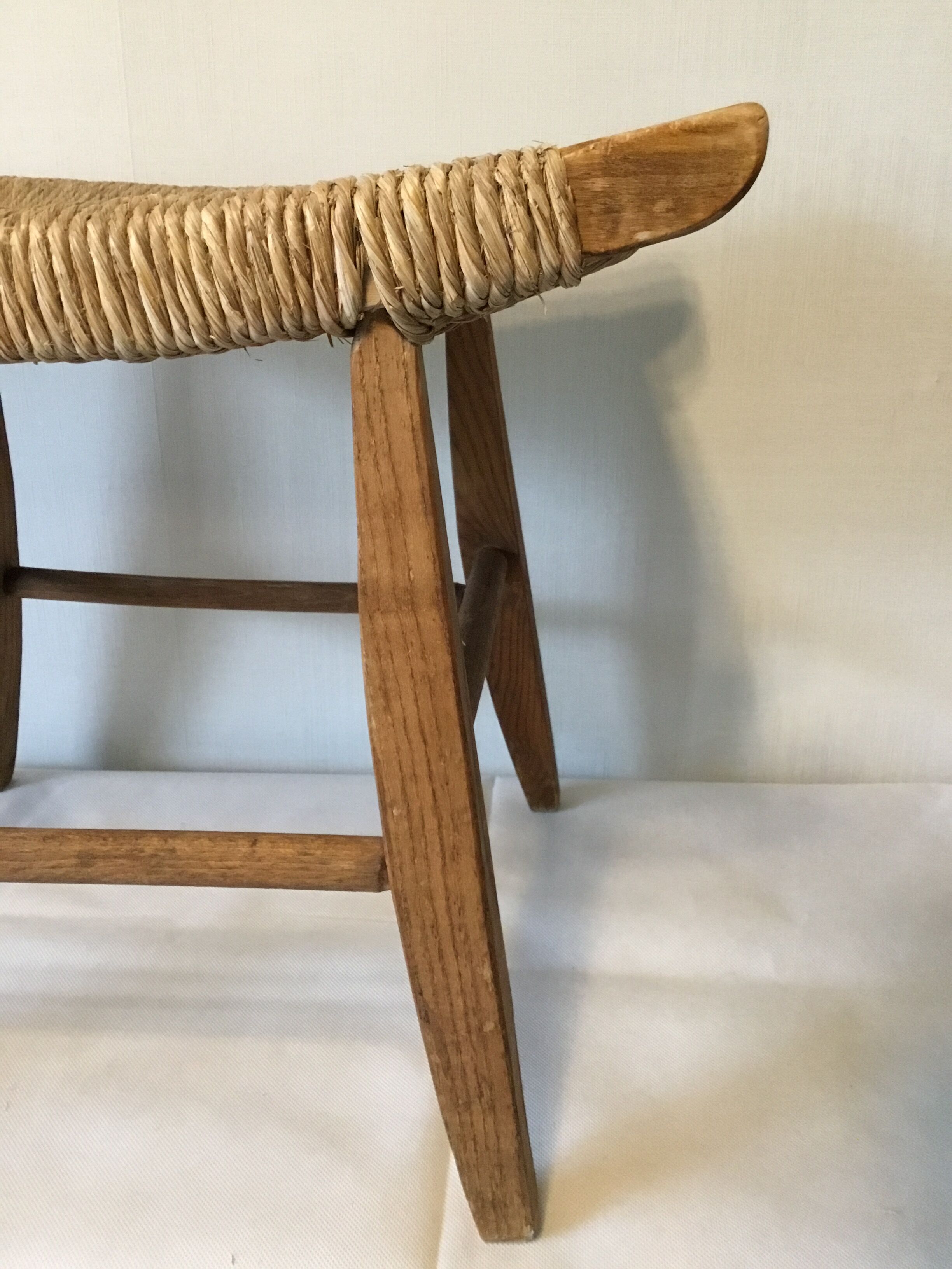 Stool straw Mid century Bull
