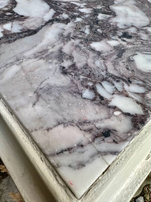 Buffet ancien patiné sculpté Louis XVI ,plateau marbre