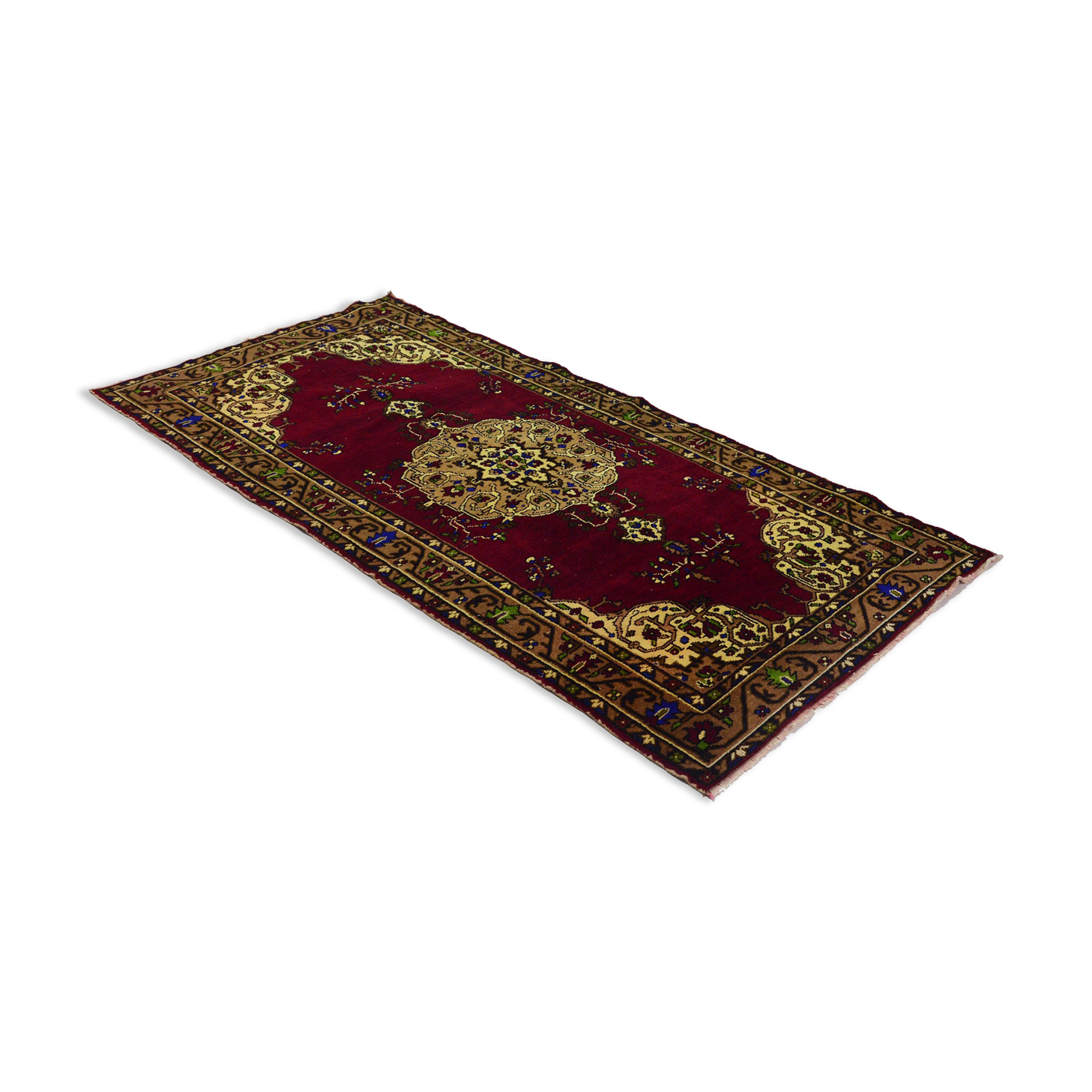 Anatolian handmade vintage rug 268 cm x 135 cm