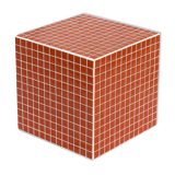Orange cube side table 33x33 cm