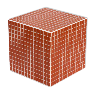 Cube orange table d'appoint 33x33 cm