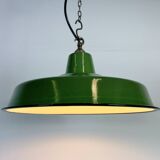 Industrial Green Enamel Factory Pendant Lamp, 1960s