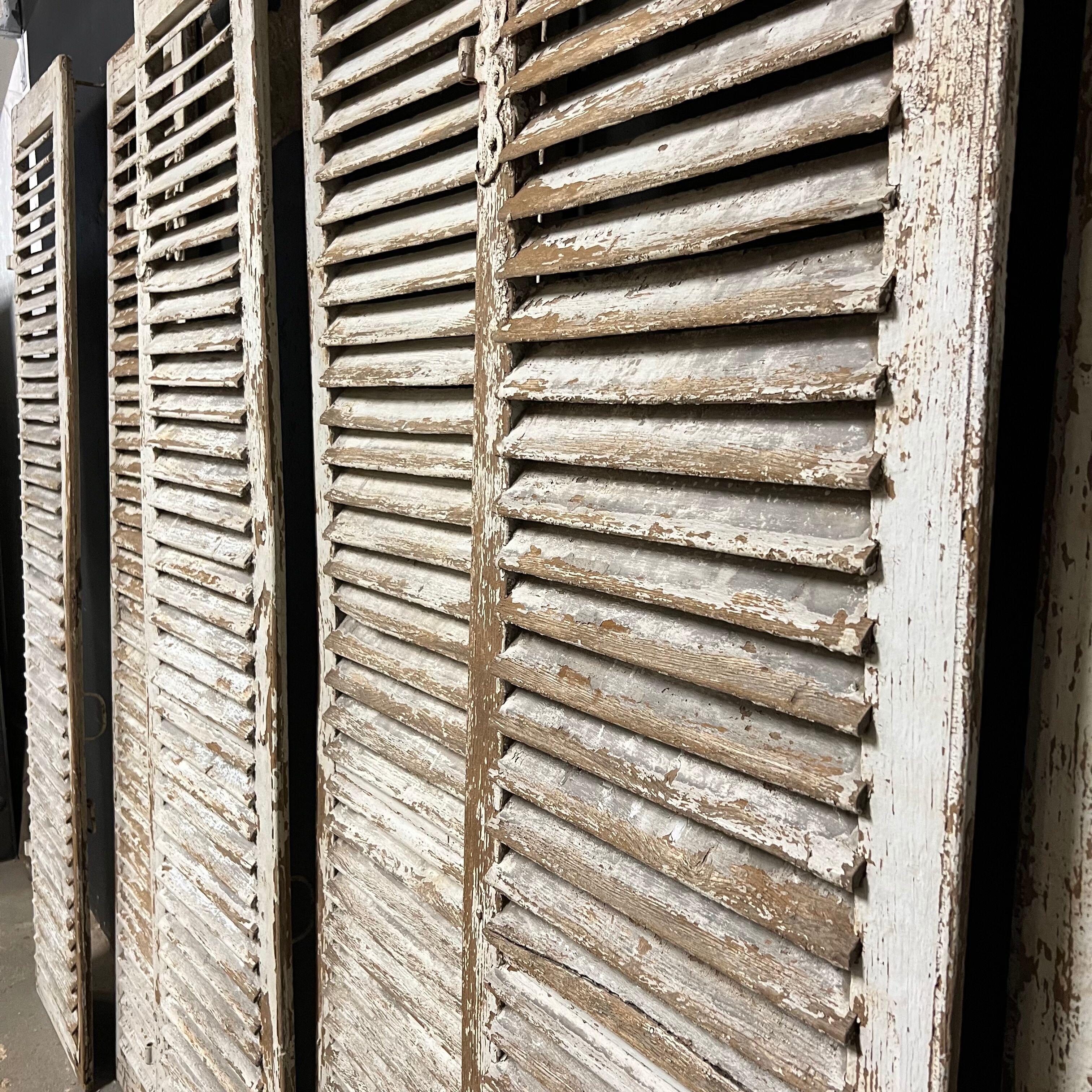 Shutter set in patinated old oak