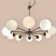 Opaline glass sputnik chandelier with 10 lights, 1960s