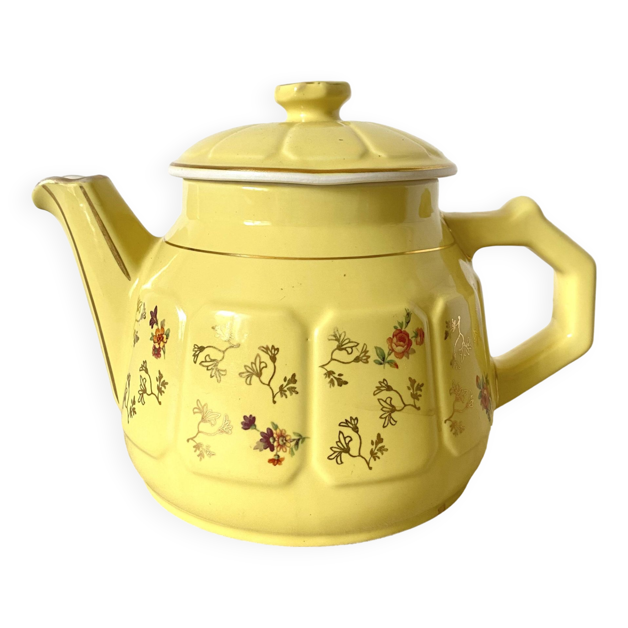 Old flowered teapot