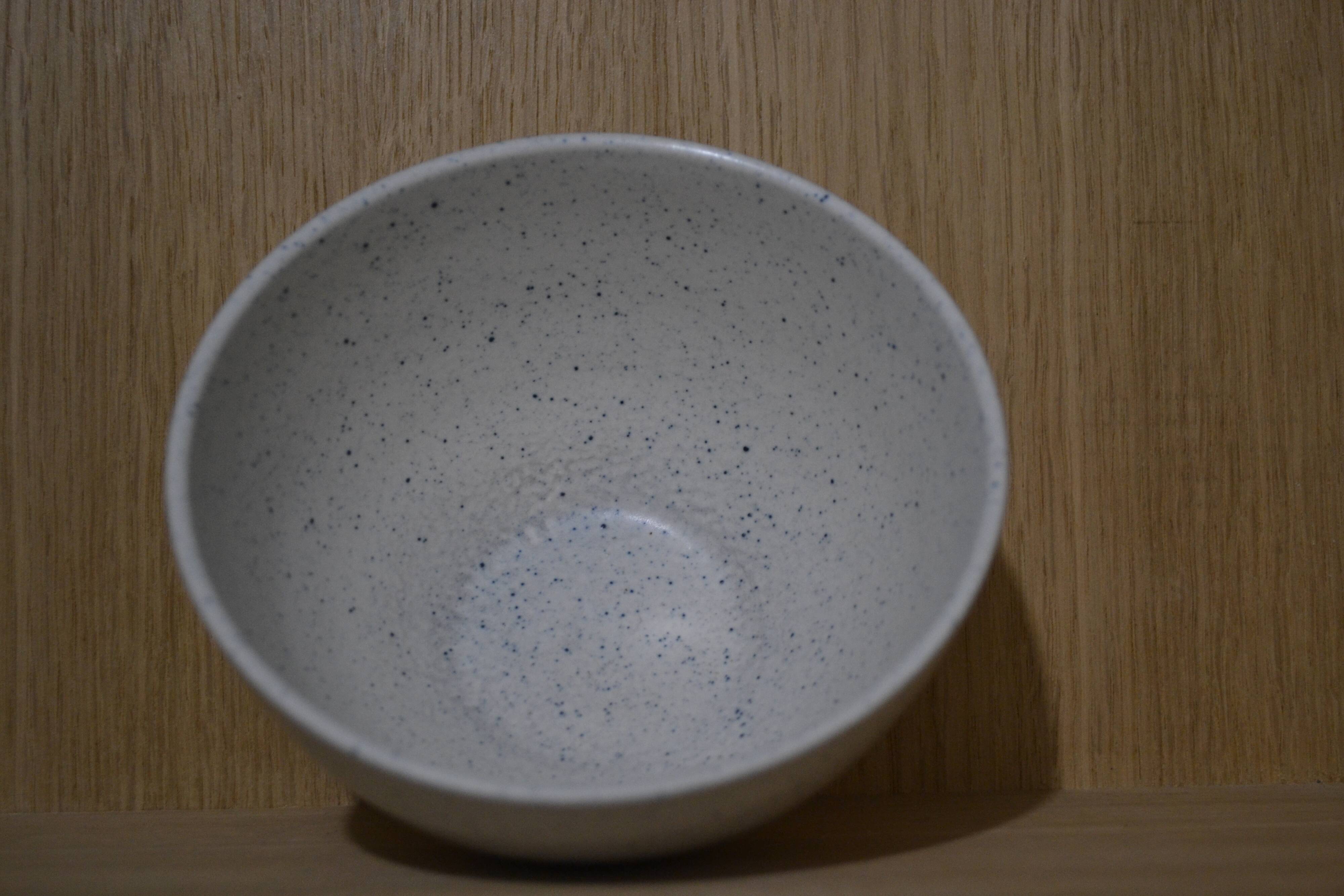 Speckled blue sandstone bowl