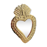 Brass heart mirror type ex-voto habibi