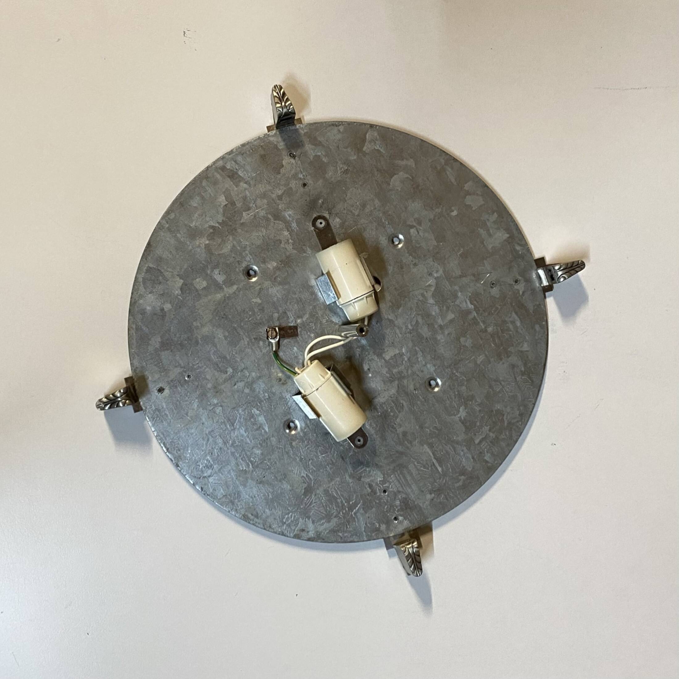 Large glass wall light 1950 vintage transparent old light fixture